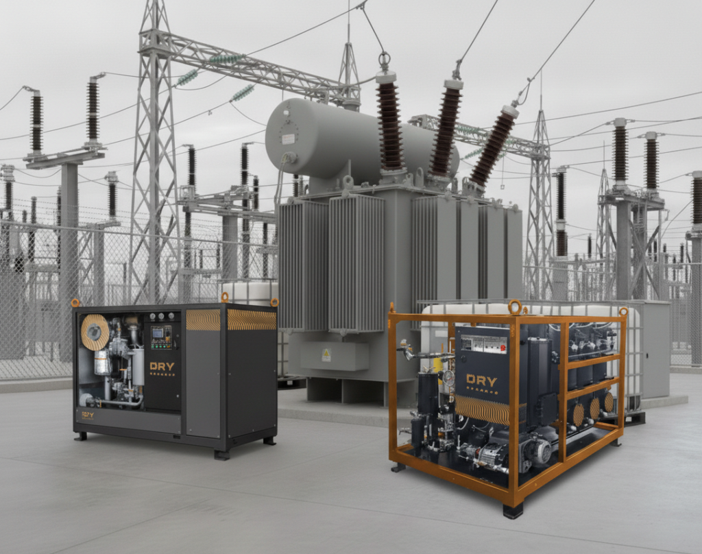 Transformer Oil Refining with DRYCORE DC-D and DC-R machines
